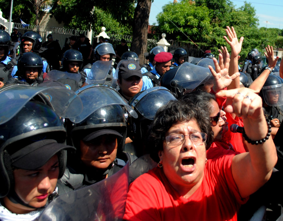 Imagen de la marcha del 25 de noviembre de 2017 en Nicaragua.