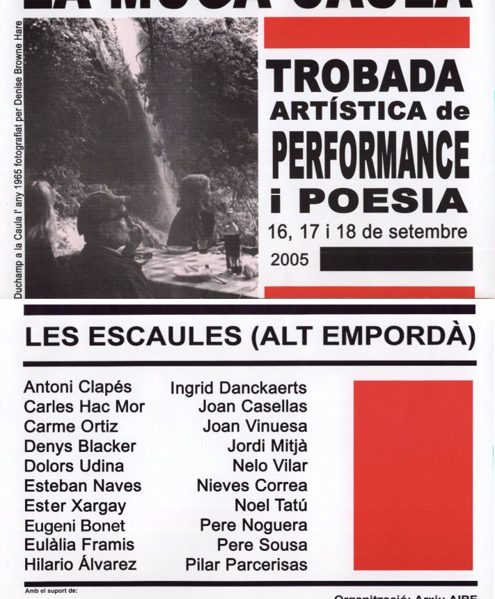 Cartel de un encuentro en La Mula Caula en 2005